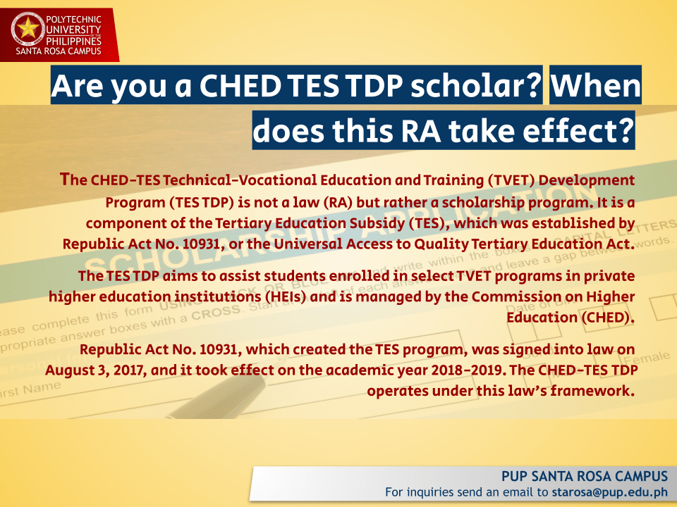 Notice | CHED TES TDP scholar? When does this RA take effects |&nbsp;pid#13334