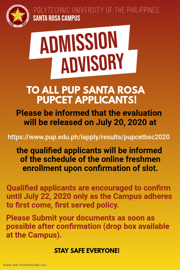 Freshmen Admission Advisory No.2
