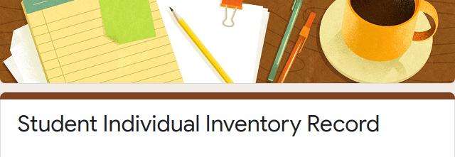 Student Individual Inventory Record |&nbsp;pid#3653