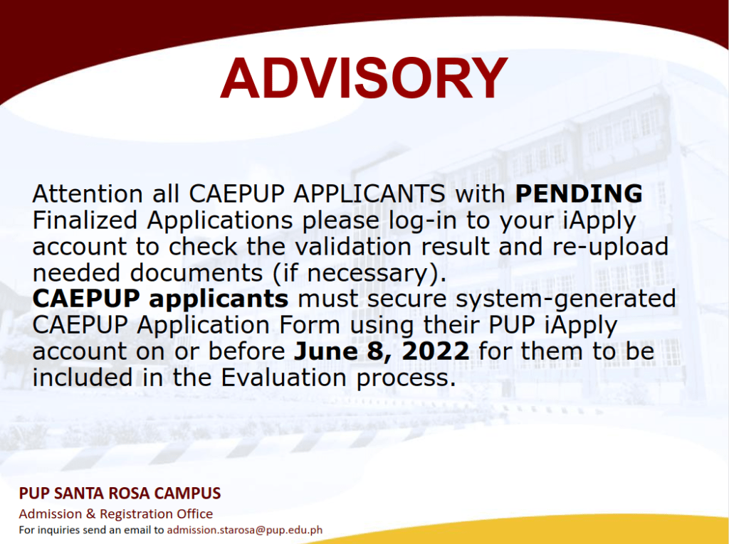 Advisory | CAEPUP 2022-23 |&nbsp;pid#4949