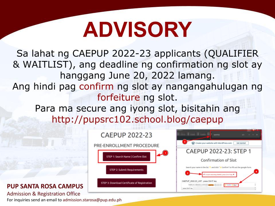 Advisory | CAEPUP 2022-23 |&nbsp;pid#4989