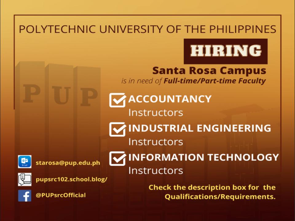 Notice of Hiring | Full-time/Part-time Faculty |&nbsp;pid#5043