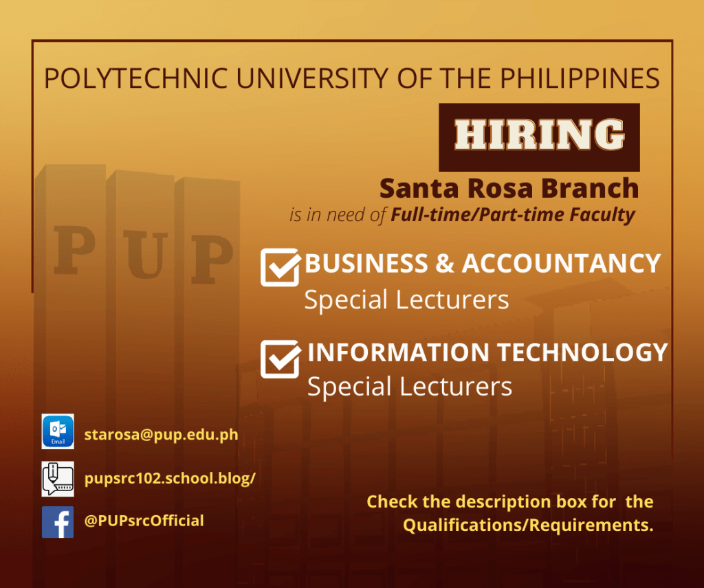 Notice of Hiring | Full-time/Part-time Faculty |&nbsp;pid#5905