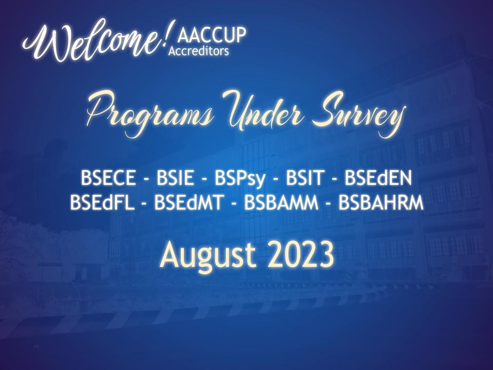 August 2023 | Programs Under&nbsp;Survey