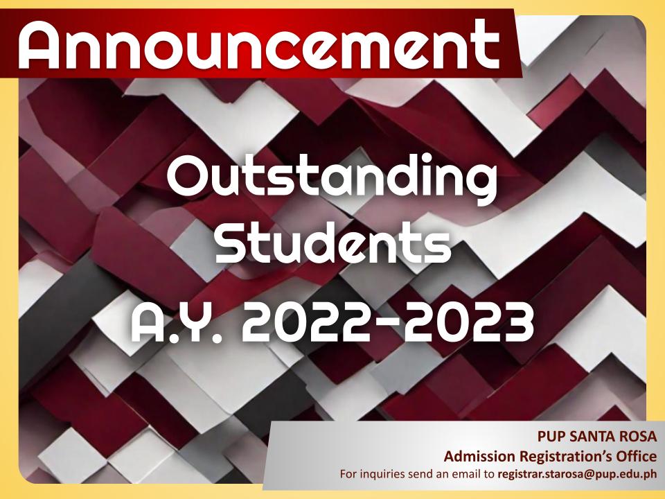 Outstanding Students 2023