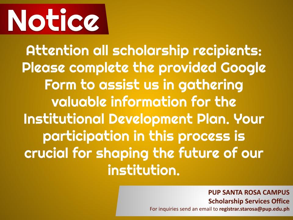 Notice | Scholarship Roster From Various Agencies |&nbsp;pid#7236