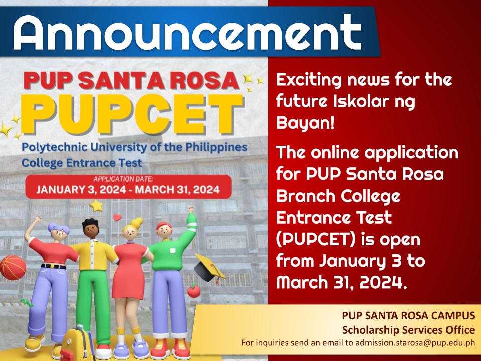Announcement | PUPCET 2024 |&nbsp;pid#7285