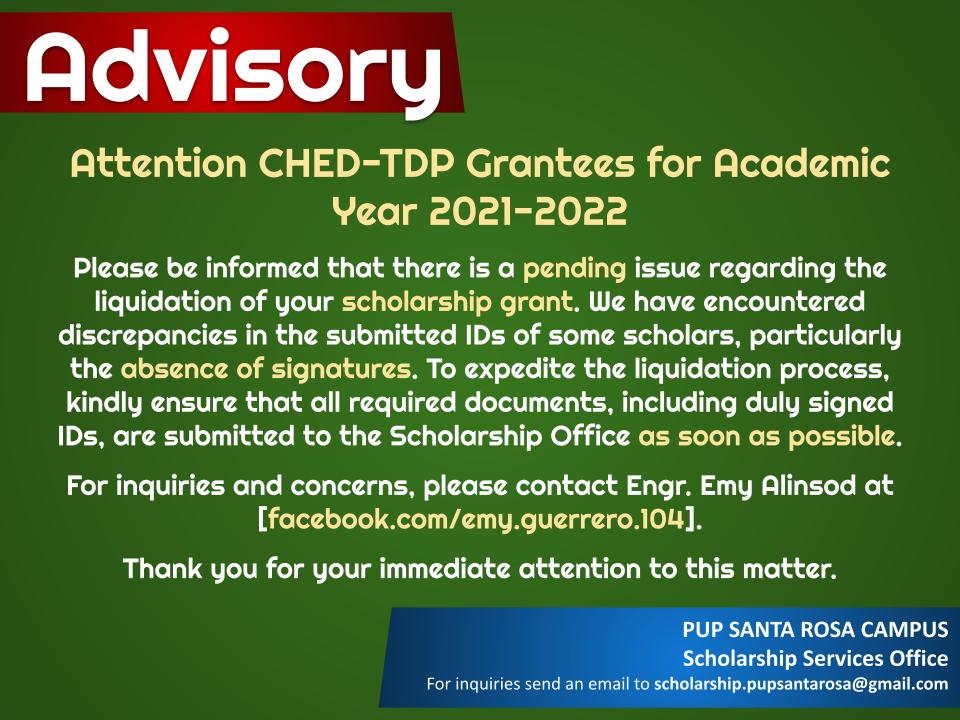 Advisory | TDP-TES Grantees |&nbsp;pid#10087