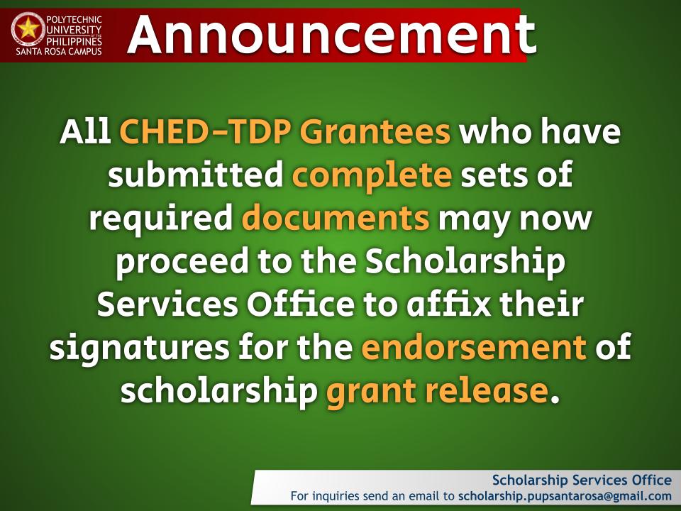 Announcement | TDP-TES Grantees |&nbsp;pid#11098