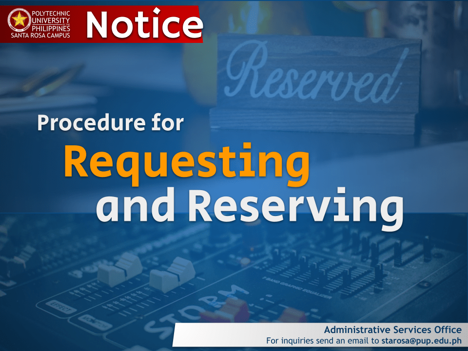 Notice | Request and Reservation |&nbsp;pid#12327