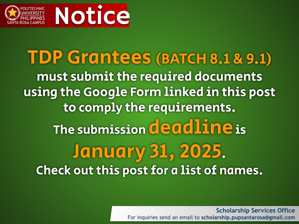 Notice | TDP-TES Grantees |&nbsp;pid#12650