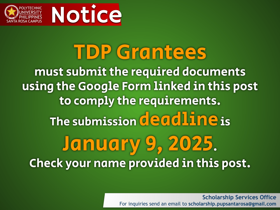 Notice | TDP-TES Grantees |&nbsp;pid#12583
