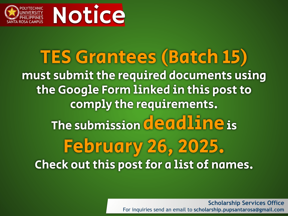 Notice | TES Grantees |&nbsp;pid#12718
