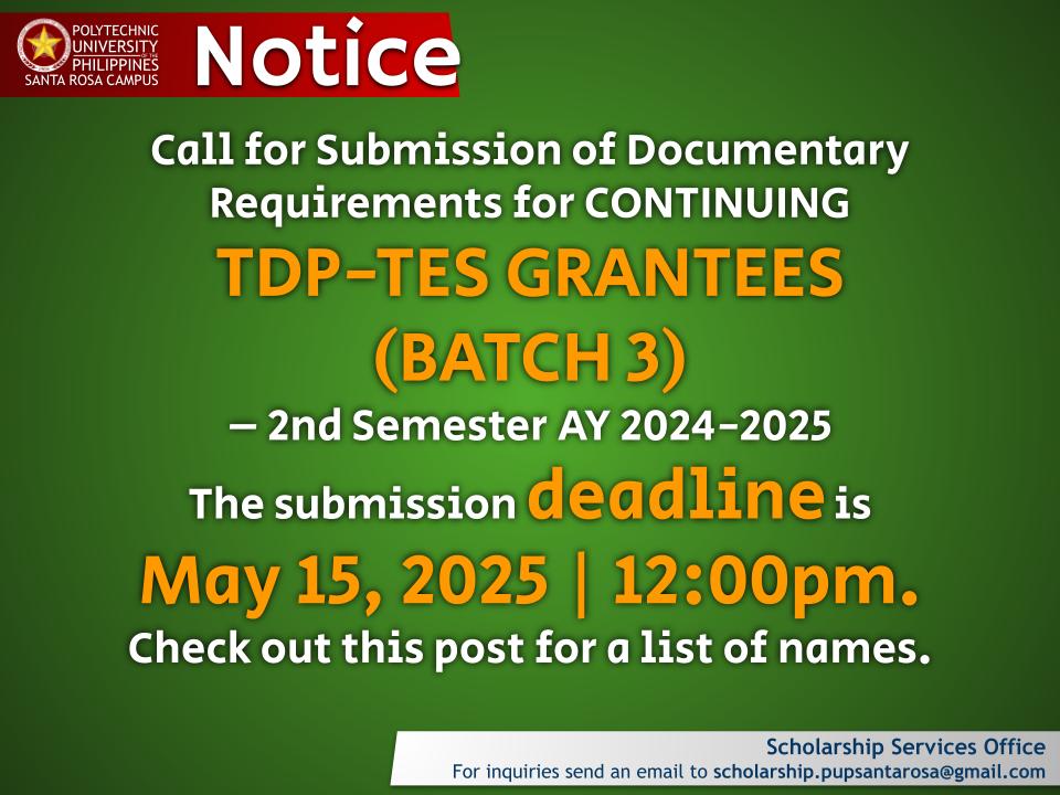 Notice | TES Grantees |&nbsp;pid#13092