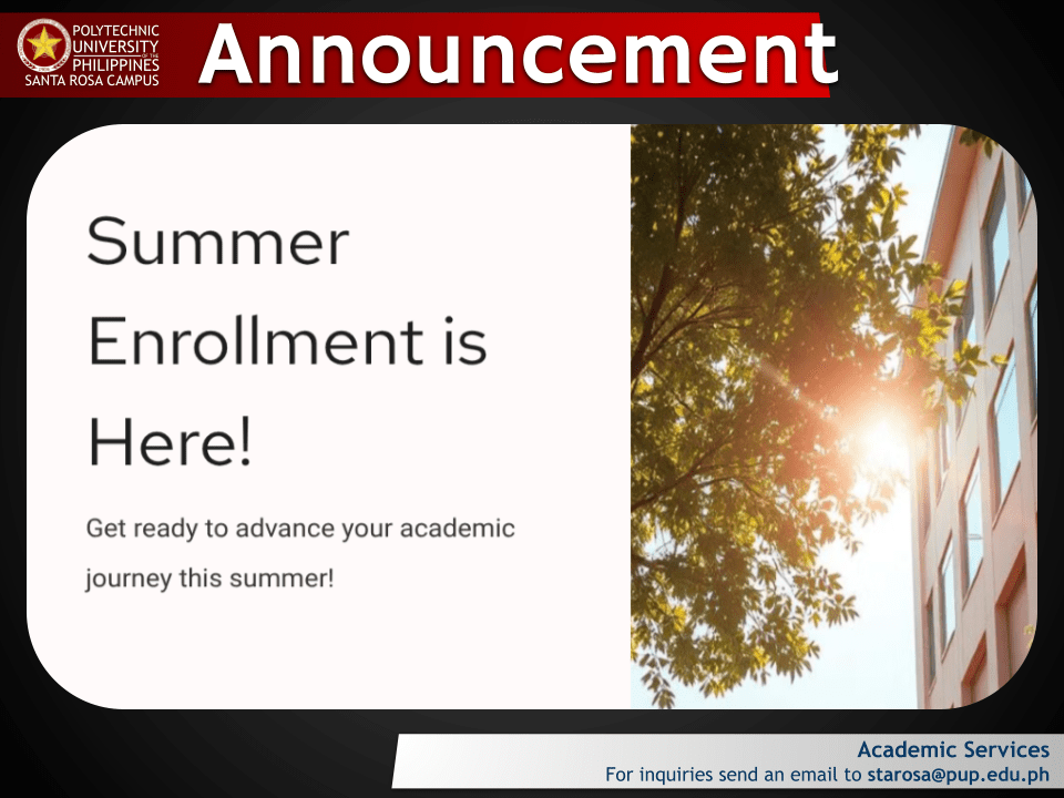 Announcement | Summer Enrollment |&nbsp;pid#13220