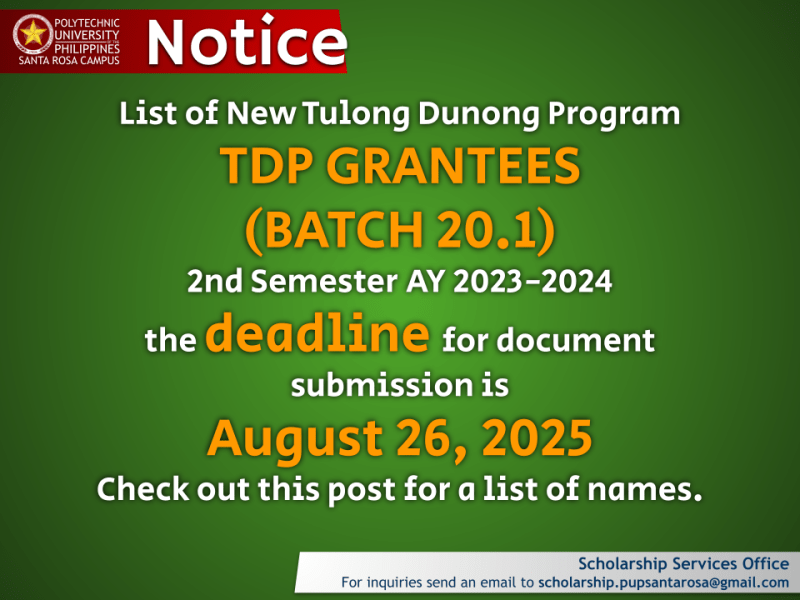 Notice | TDP-TES Grantees |&nbsp;pid#13315