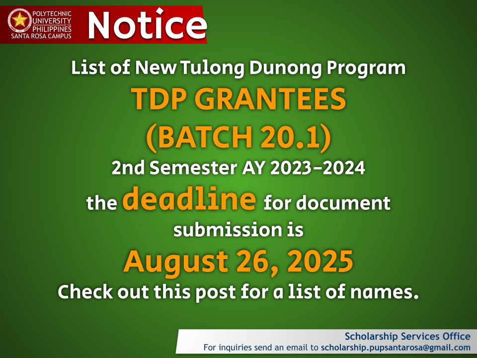 Notice | TDP-TES Grantees |&nbsp;pid#13315