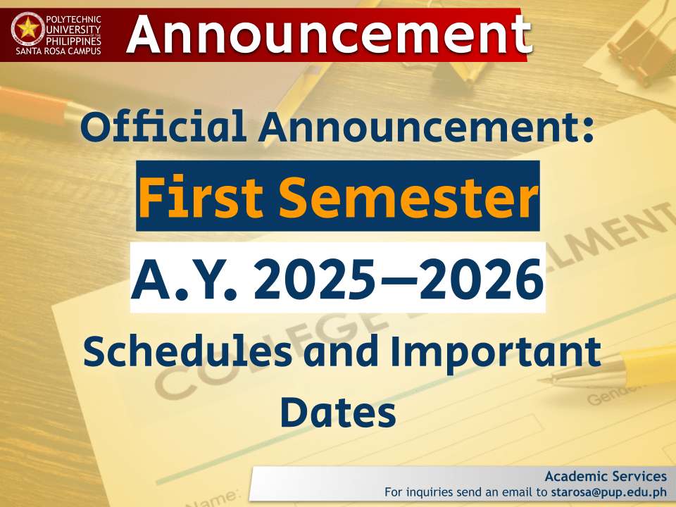 Announcement | Enrollment AY 2025-2026 |&nbsp;pid#13260