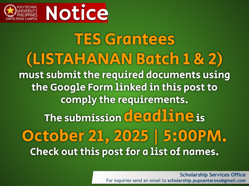 Notice | TES Grantees |&nbsp;pid#13525