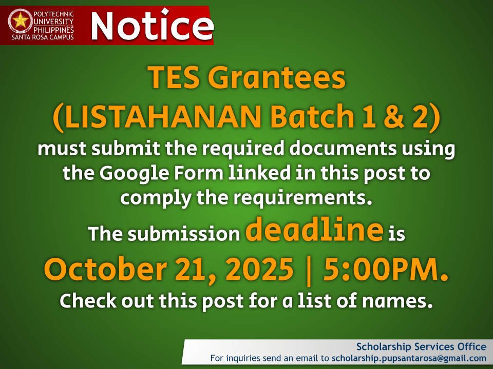 Notice | TES Grantees |&nbsp;pid#13525