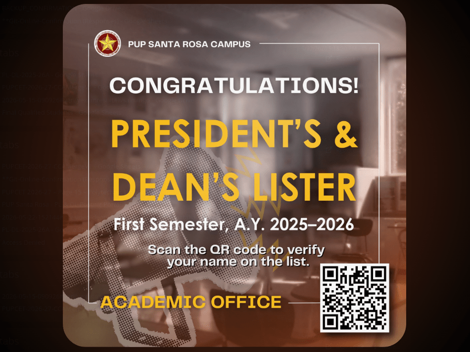 Notice | President’s & Dean’s Lister – AY 2025-26A |&nbsp;pid14414