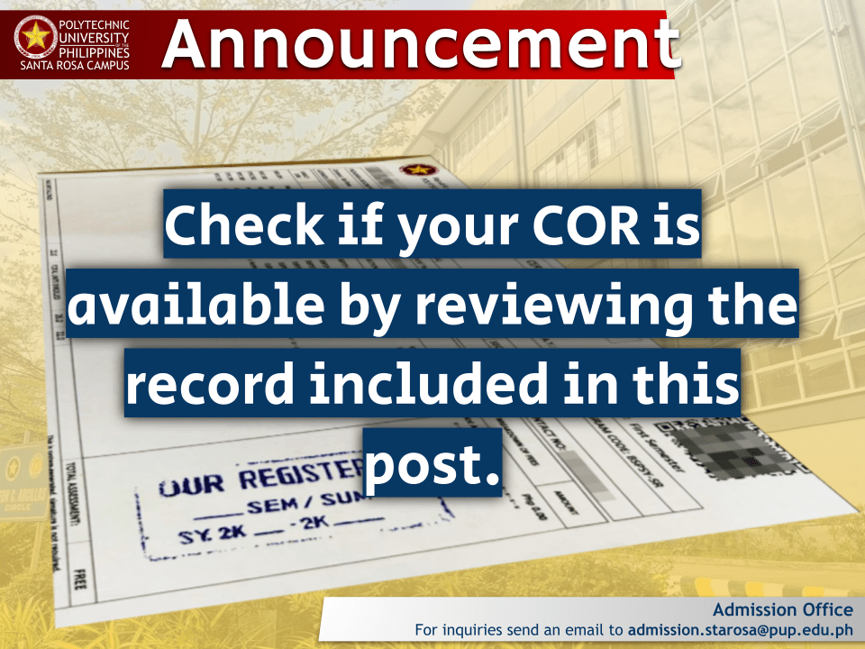 Announcement | Registration Update |&nbsp;pid#14595
