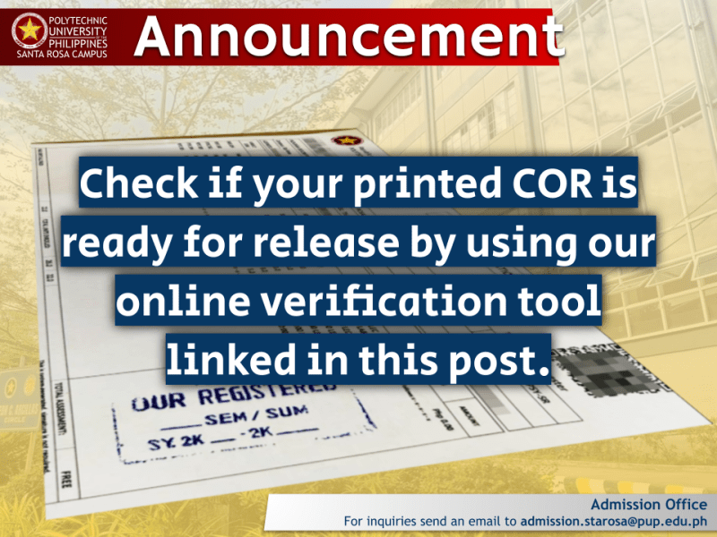 Announcement | Certificate of Registration Update |&nbsp;pid#14595